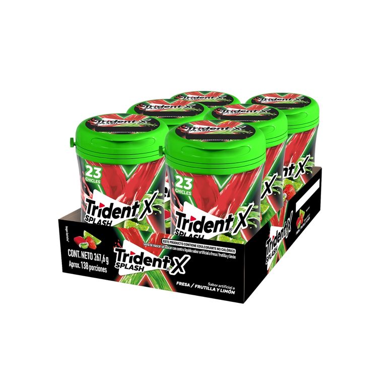 Chicle Trident X Splash Fresa y Limón Display 6 Und