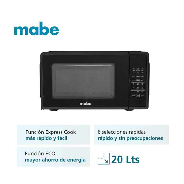 Horno Microondas 20L Negro Mabe HMM07PBN