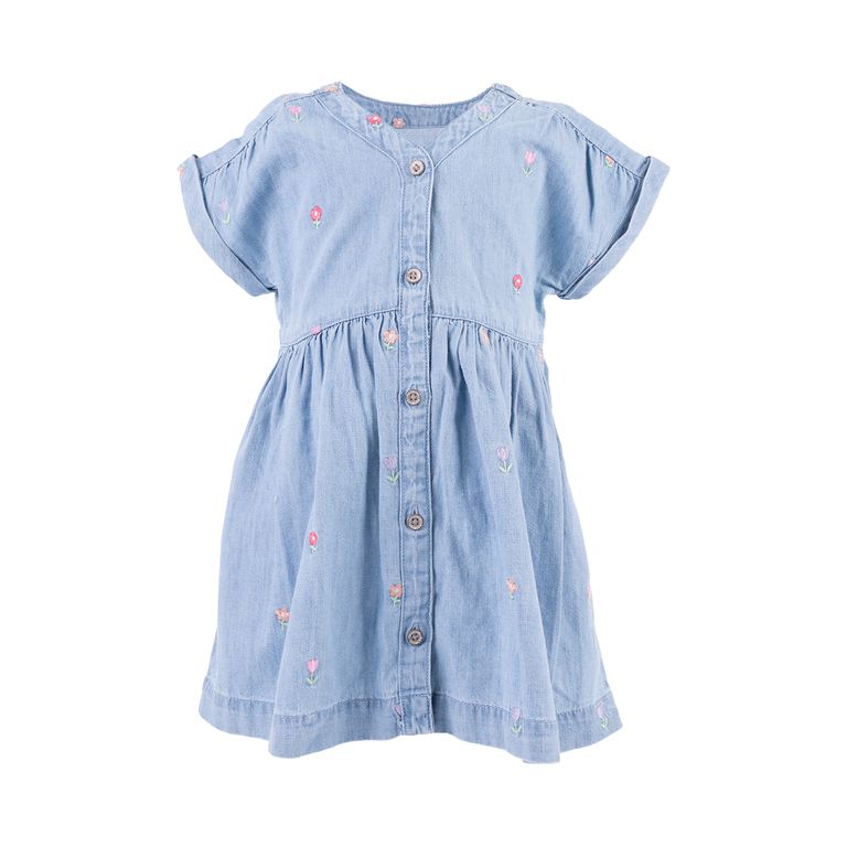 Vestido Denim Bordado Bebé Niña