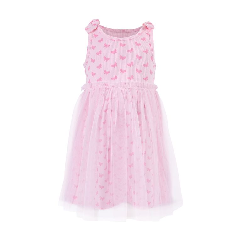 WEB VESTIDO RIB TUL BA ROSADO 9M