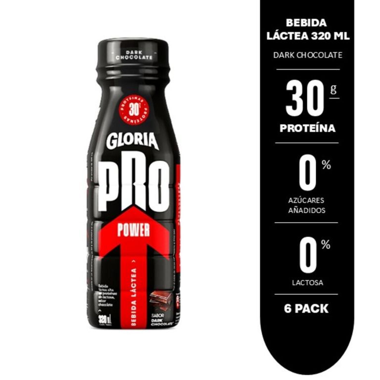 Bebida Láctea Gloria Pro Power Dark Chocolate Botella 320 mL
