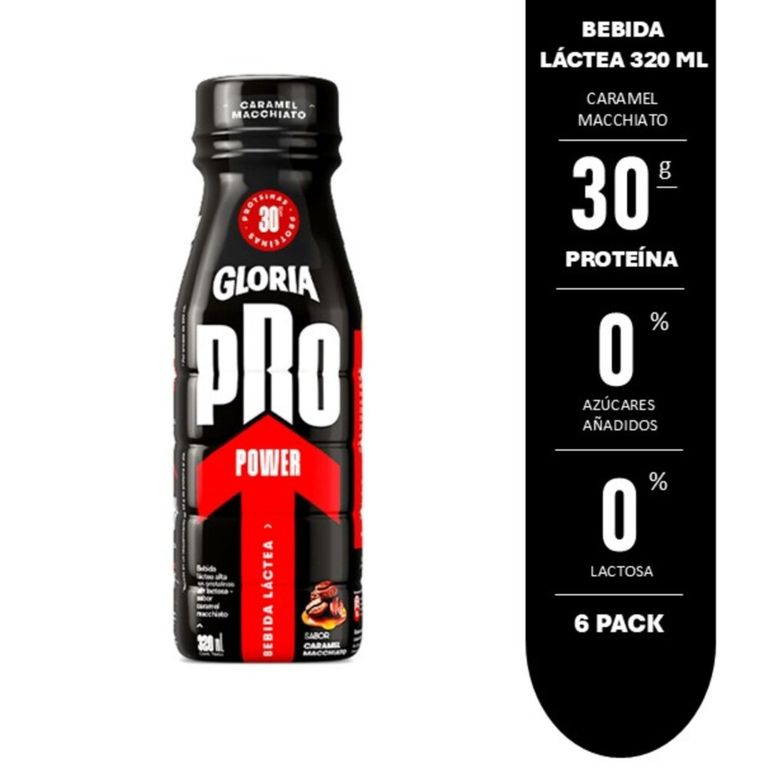 Bebida Láctea Gloria Pro Power Caramel Macchiato Botella 320 mL