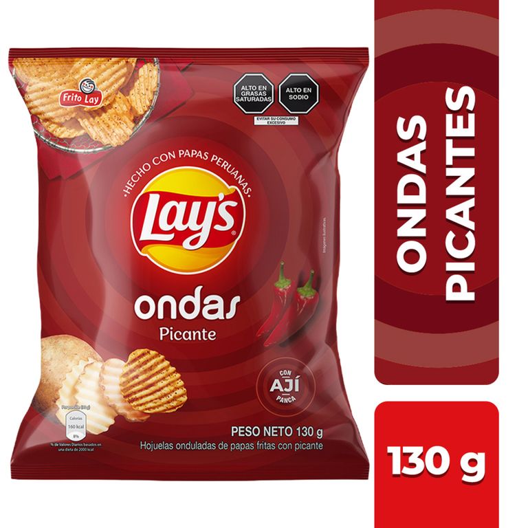 Papas Fritas Lays Ondas Picante Bolsa 130 g