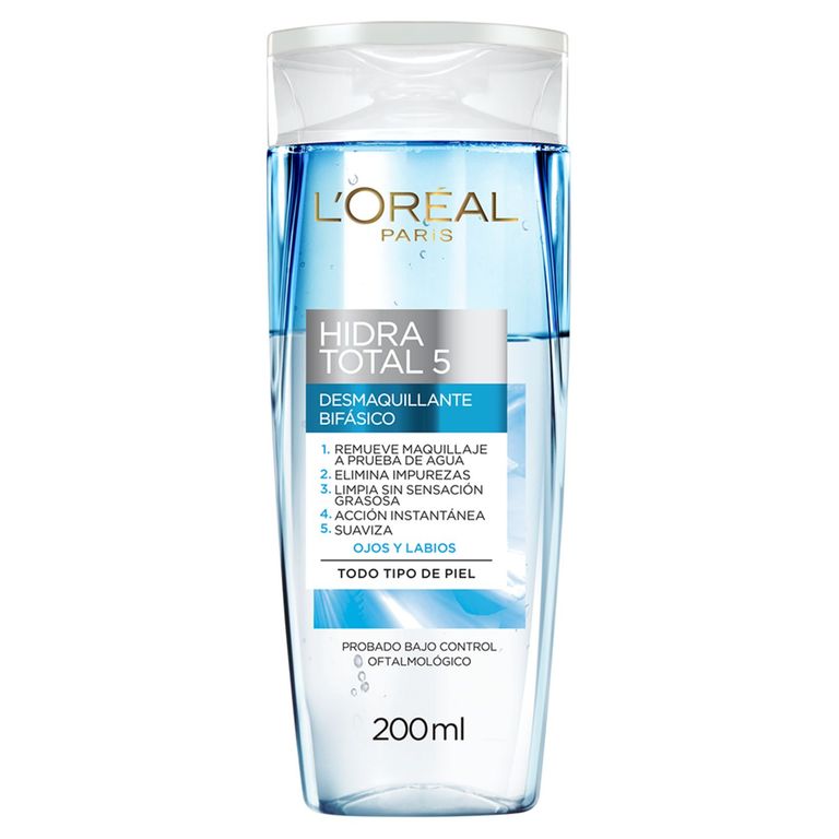 Agua Micelar Loreal Paris Bifásica Hidra Total 5 Botella 200 mL
