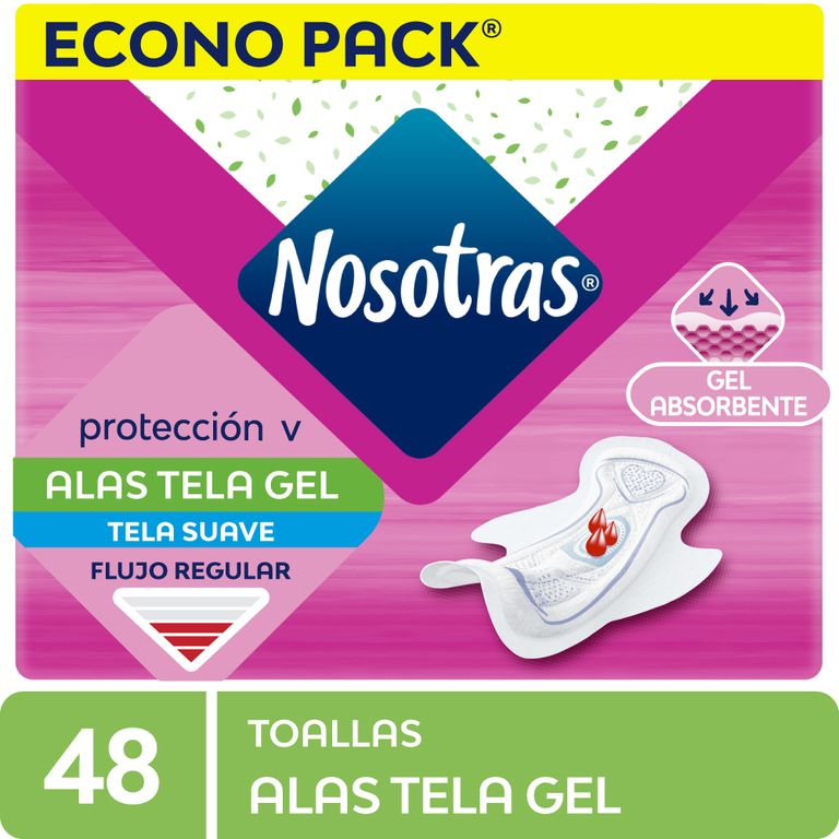 Toallas Higiénicas Nosotras Alas Tela Gel Empaque 48 Und