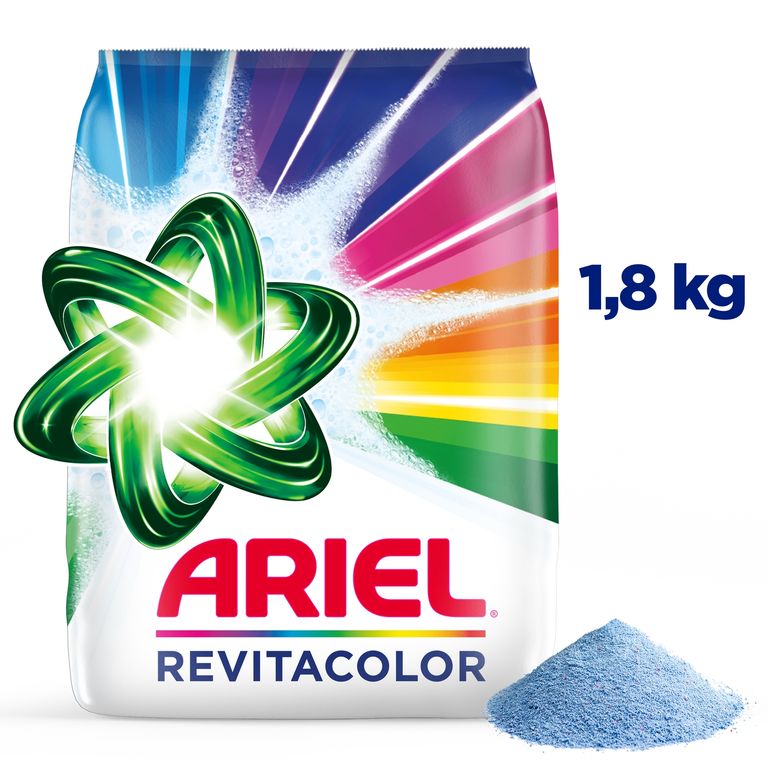 Detergente en Polvo Ariel Revitacolor Ropa Blanca y Color Bolsa 1.8 Kg