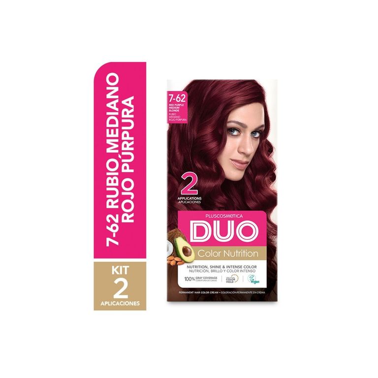 Tinte Duo Color Nutrition Tono 7-62 Rubio Medio Rojo Púrpura