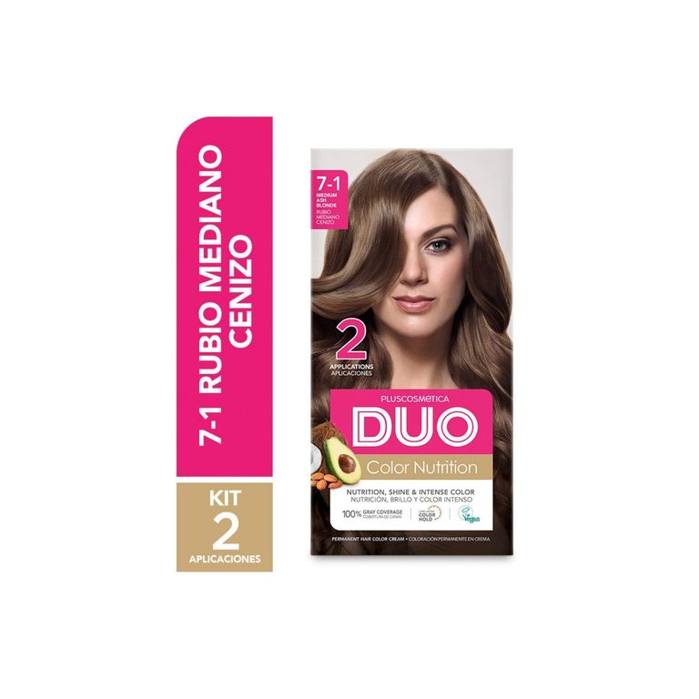 Tinte Duo Color Nutrition Tono 7-1 Rubio Mediano Cenizo