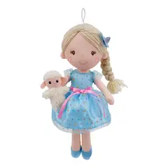 CREATION - Muñeca de Trapo con Mascota Celeste 38 cm