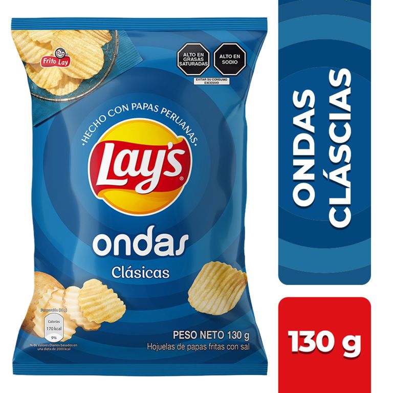 Papas Fritas Lays Ondas Sal Bolsa 130 g