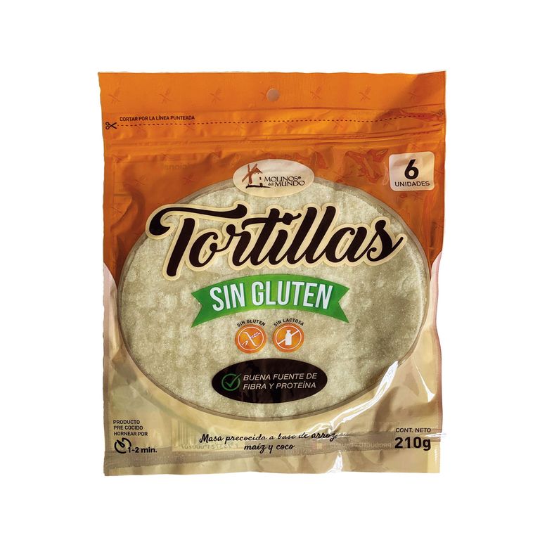 Tortilla Sin Gluten Molinos del Mundo Pack 6 Und 210 g