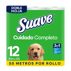 SUAVE - Papel Higiénico Cuidado Completo Suave Empaque 12 Und