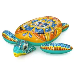 BESTWAY - Flotador Tortuga Mediterránea 1.83 x 1.73 cm
