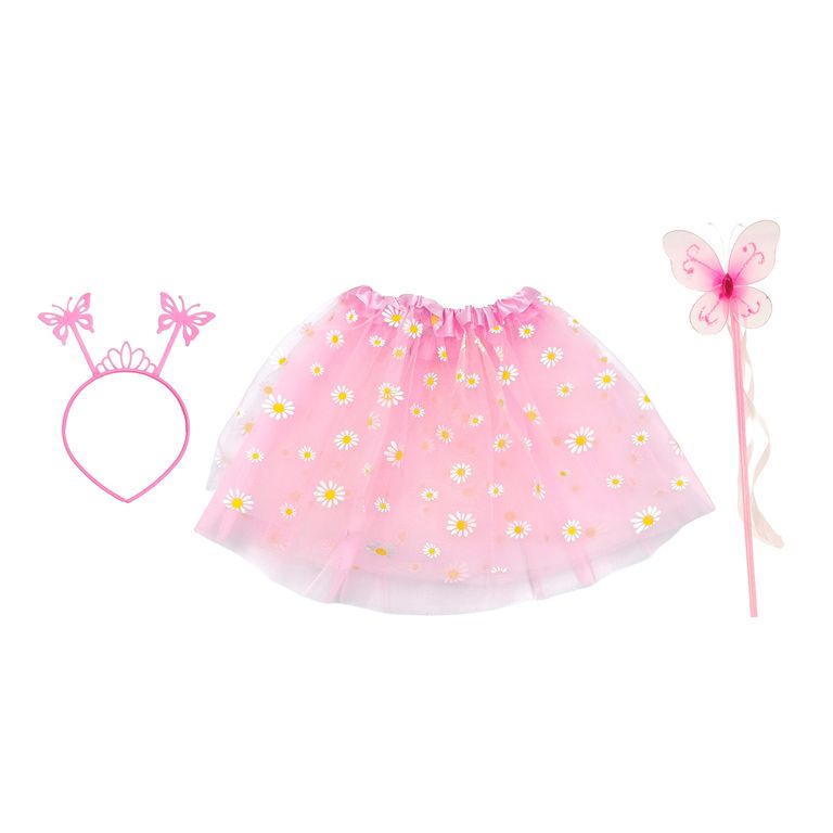 Falda Varita y Vincha Flores