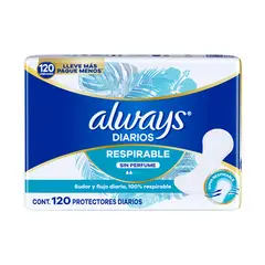 ALWAYS - Protectores Diarios Always Respirable Empaque 120 Und