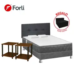 undefined - COMBO DORM ACQUA 2PLZ+SET 2 MESAS NOCHE