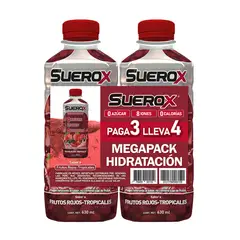 SUEROX - Bebida Rehidratante Suerox Frutos Tropicales Pack 4 Botellas 630 mL
