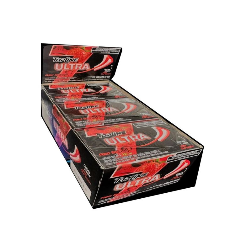 Chicle Topline Ultra Frutilla Display 288 g