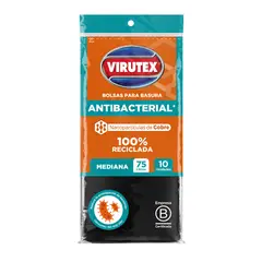 VIRUTEX - Bolsa Basura Antibacterial Virute Pack 10 Und  75 L