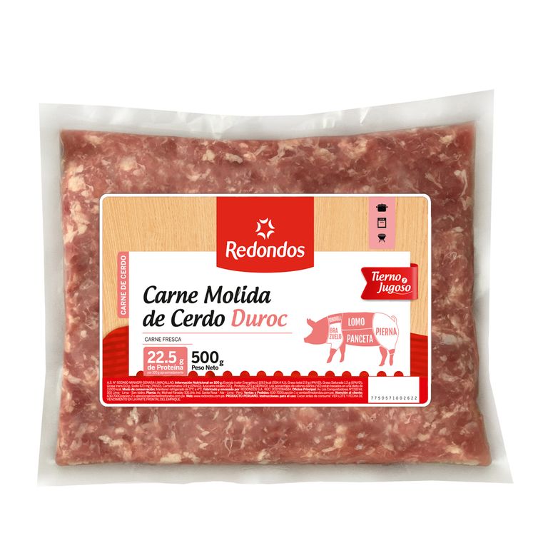Carne Molida De Cerdo Duroc Redondos x 500 g