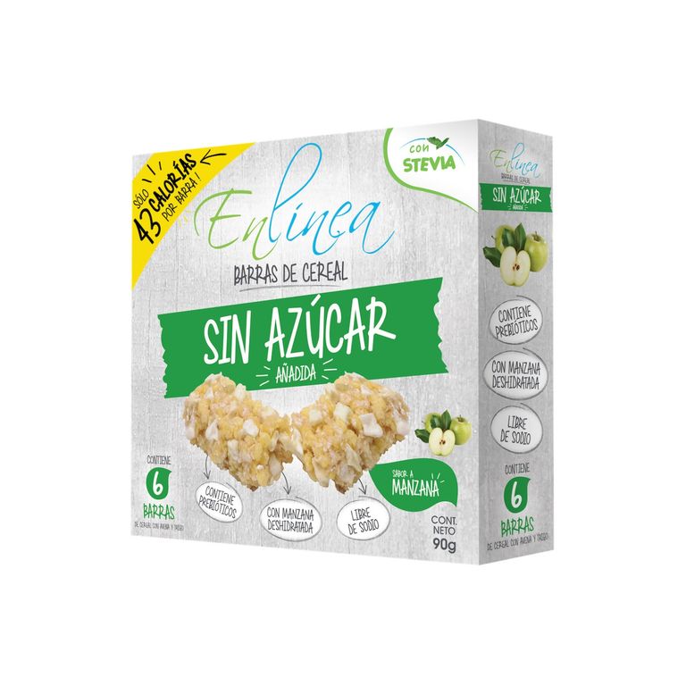 Barra de Cereal Manzana En Línea Caja 90 g