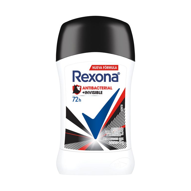 Antistranspirante Rexona Mujer en Barra Antibacterial Invisible Envase 45 g