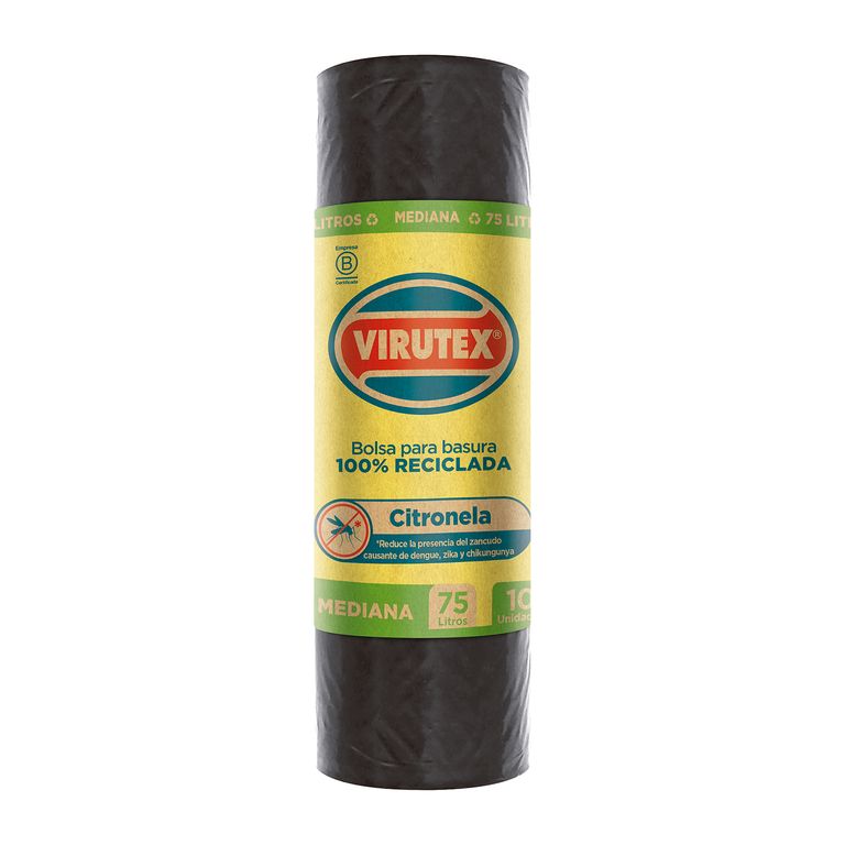 Bolsa para Basura Virutex Citronela 75L Bolsa 10 Und