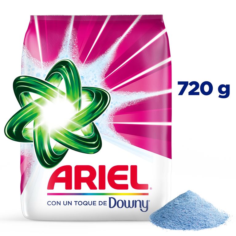 Detergente en Polvo Ariel Toque de Downy Ropa Blanca y Color Bolsa 720 g