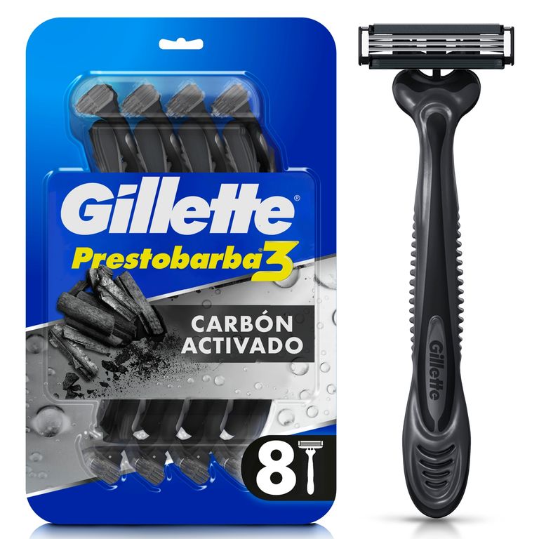 Rasuradora Gillette Prestobarba 3 Carbono Empaque 8 Und