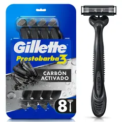 GILLETTE - Rasuradora Gillette Prestobarba 3 Carbono Empaque 8 Und
