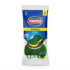 VIRUTEX - Esponja Clásica Virutex 2 en 1 Empaque 3 Und