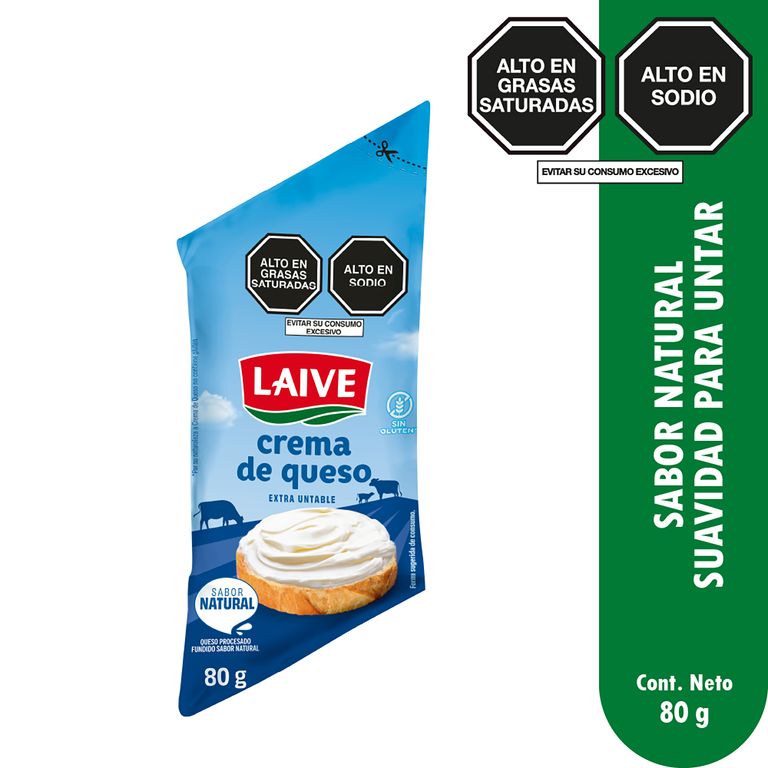 Crema de Queso Laive Natural Bolsa 80 g