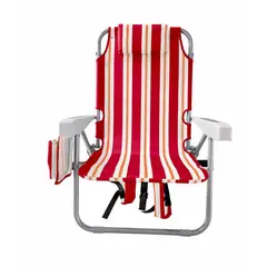 CASA JOVEN - SILLA DE PLAYA COL RAYAS ROJO NARANJA