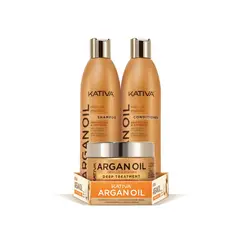 KATIVA - Kit Kativa Argán Shampoo + Acondicionador + Tratamiento