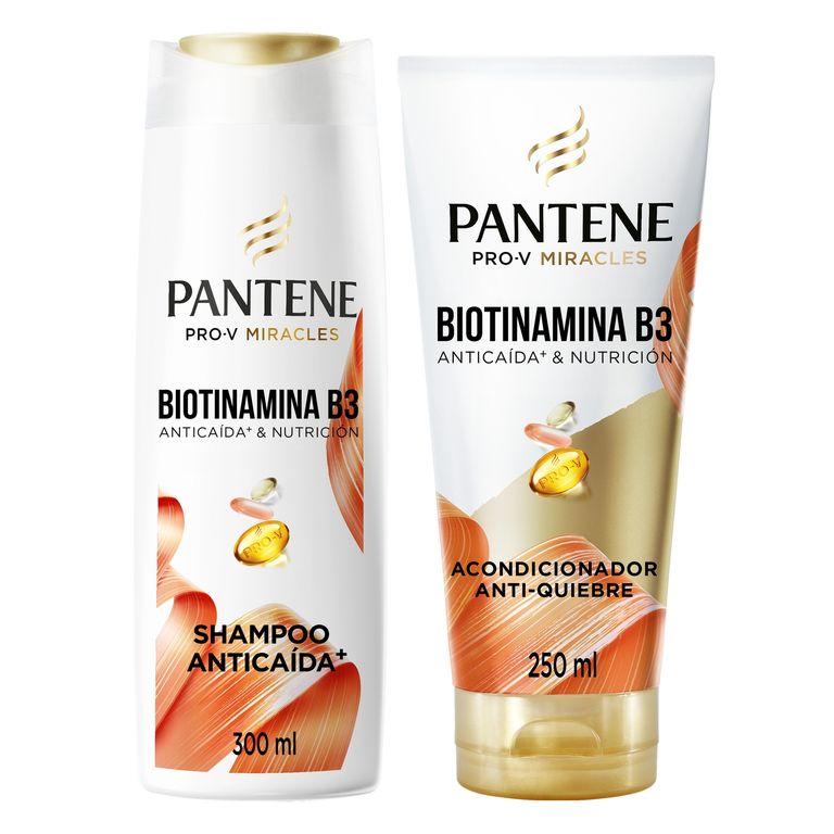 Pack Shampoo 300 mL + Acondicionador 250 mL Pantene Biotinamina B3 Anticaída