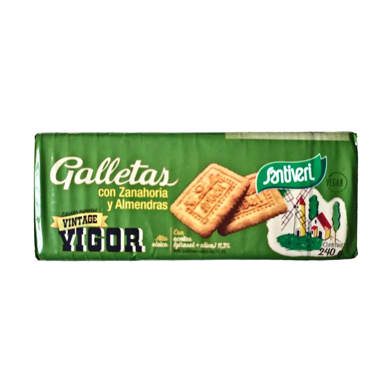 Galletas Santiveri Zanahoria y Almendra Empaque 240 g