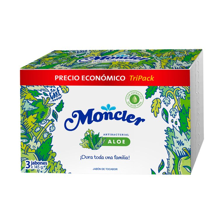 Jabón Antibacterial Moncler Aloe Empaque 3 Und