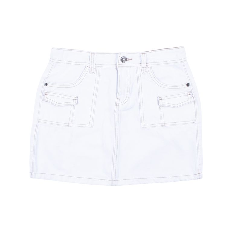 Falda De Jean Corta Cargo  Mujer Redwood