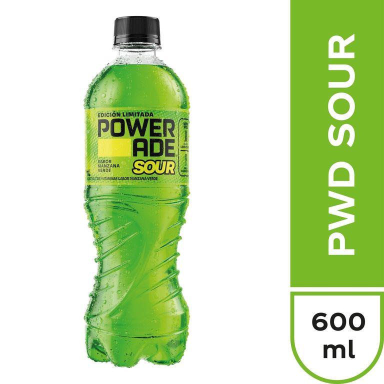 Bebida Rehidratante Powerade Sour Manzana Verde Botella 600 mL