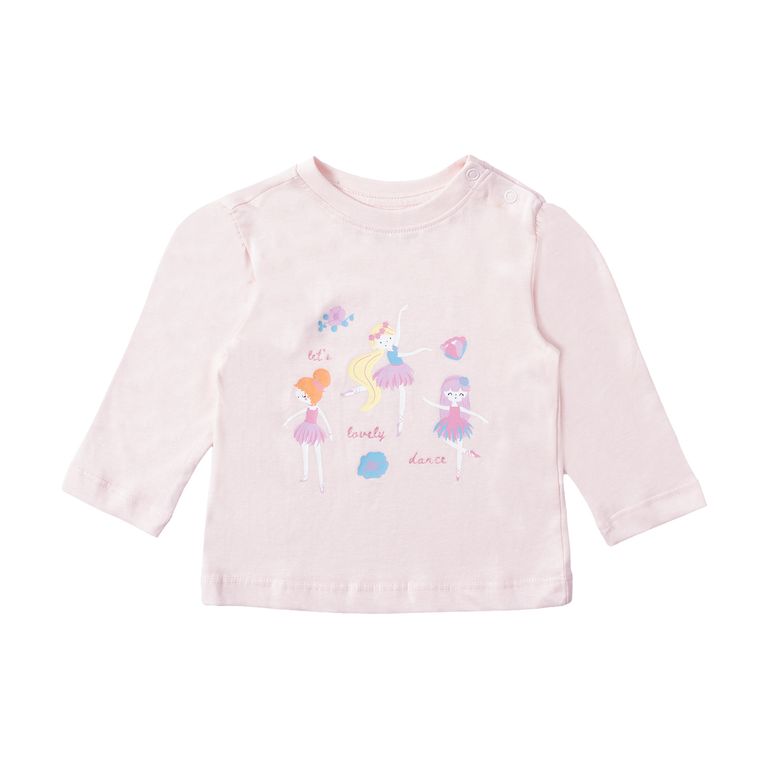 Polo Estampado Manga Larga Bebé Niña Redwood