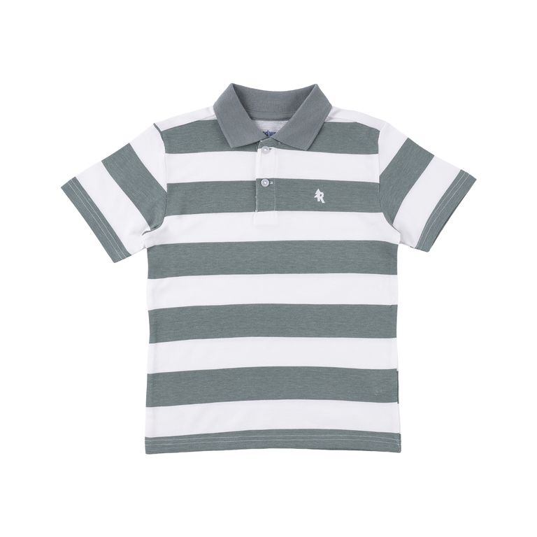 Polo Manga Corta Pique Rayas Niño Redwood