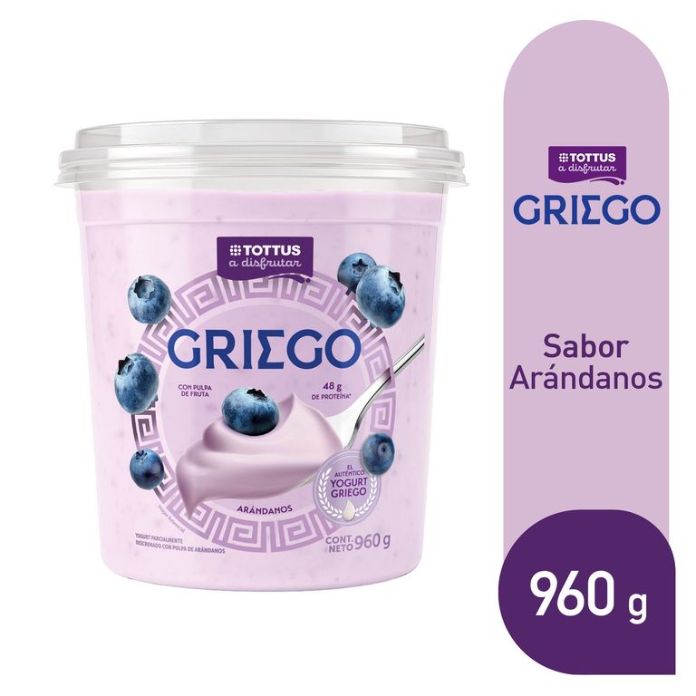 Yogurt Griego Tottus Arándanos Botella 960 g