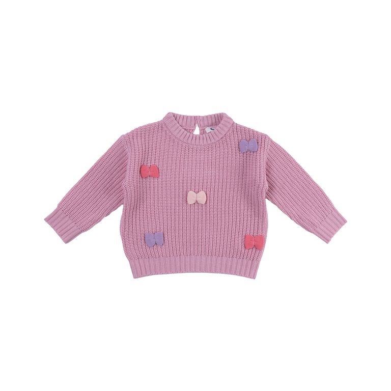 Chompa Acanalada Lazos Bebé Niña