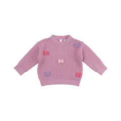 REDWOOD - Chompa Acanalada Lazos Bebé Niña