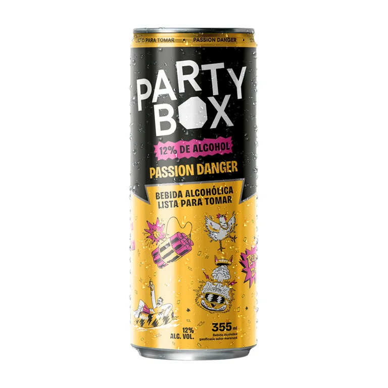 Bebida RTD Party Box Gasificada Maracuyá Lata 355 mL