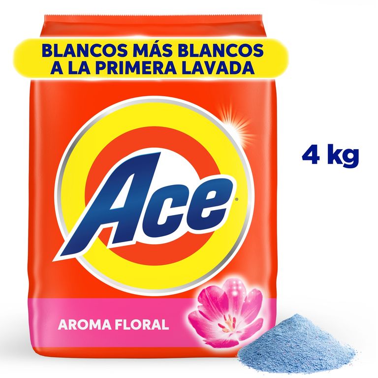 Detergente en Polvo Ace con Toque de Downy Bolsa 4 Kg