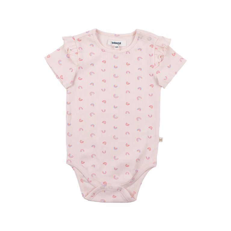 Body Manga Corta Rib Bebé Niña Redwood