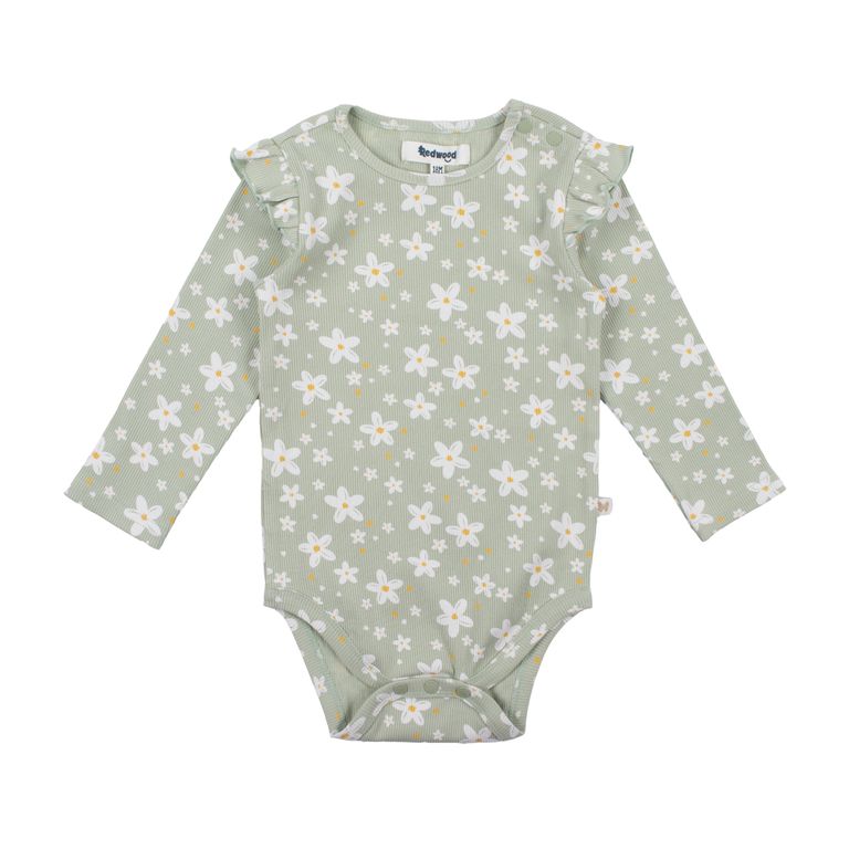 Body Manga Larga Rib Bebé Niña Redwood