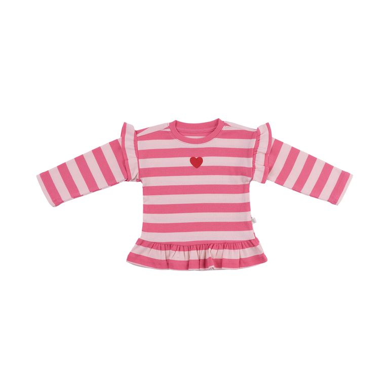 Polo Manga Larga Rib Vuelos Bebé Niña Redwood