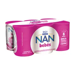NAN - Fórmula Láctea Líquida Nestlé Nan 2 Sixpack Lata 390 g